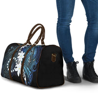 Cook Islands Maori Language Week Travel Bag Tiare Maori Kuki Airani Blue Pattern LT22 - Polynesian Pride