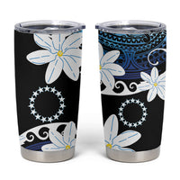 Cook Islands Maori Language Week Tumbler Cup Tiare Maori Kuki Airani Blue Pattern LT22 Blue - Polynesian Pride