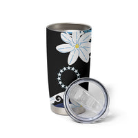 Cook Islands Maori Language Week Tumbler Cup Tiare Maori Kuki Airani Blue Pattern LT22 - Polynesian Pride