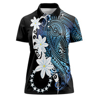 Cook Islands Maori Language Week Women Polo Shirt Tiare Maori Kuki Airani Blue Pattern LT22 Female Blue - Polynesian Pride