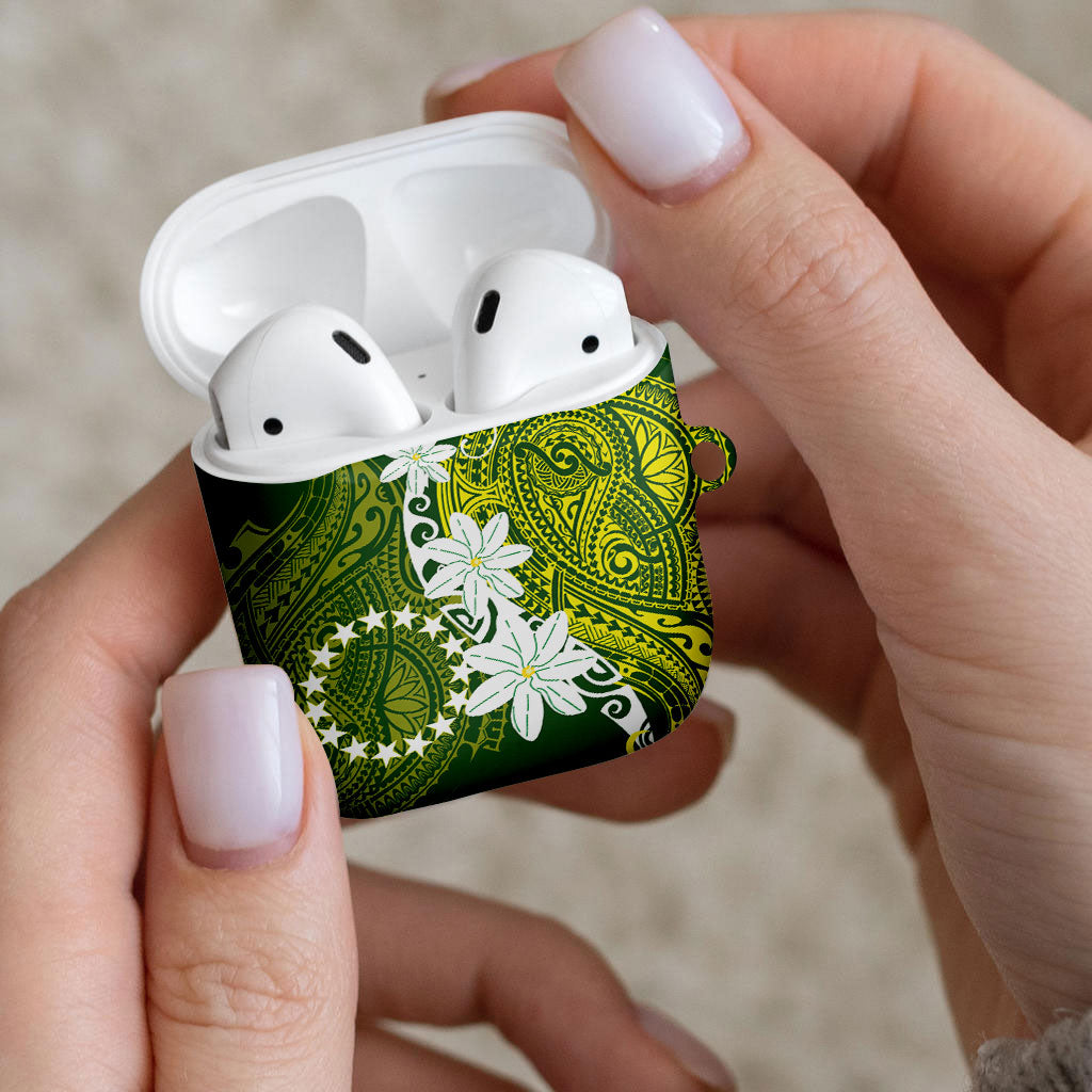 Cook Islands Maori Language Week AirPods Case Tiare Maori Kuki Airani Green Pattern LT22 - Polynesian Pride