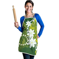 Cook Islands Maori Language Week Apron Tiare Maori Kuki Airani Green Pattern LT22 - Polynesian Pride