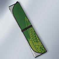 Cook Islands Maori Language Week Auto Sun Shade Tiare Maori Kuki Airani Green Pattern LT22 - Polynesian Pride