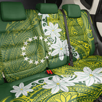 Cook Islands Maori Language Week Back Car Seat Cover Tiare Maori Kuki Airani Green Pattern LT22 - Polynesian Pride