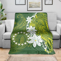 Cook Islands Maori Language Week Blanket Tiare Maori Kuki Airani Green Pattern LT22 - Polynesian Pride