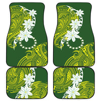Cook Islands Maori Language Week Car Mats Tiare Maori Kuki Airani Green Pattern LT22 - Polynesian Pride