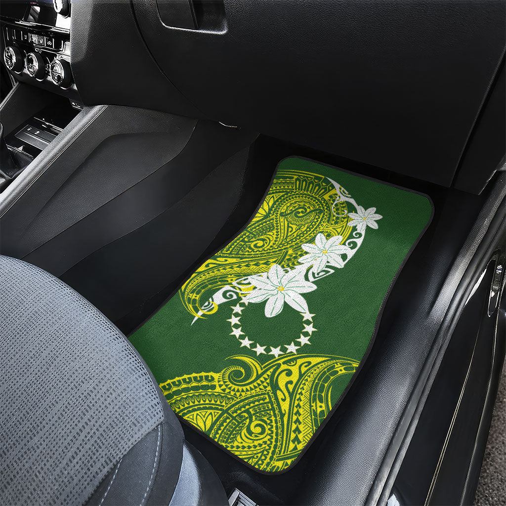 Cook Islands Maori Language Week Car Mats Tiare Maori Kuki Airani Green Pattern LT22 - Polynesian Pride