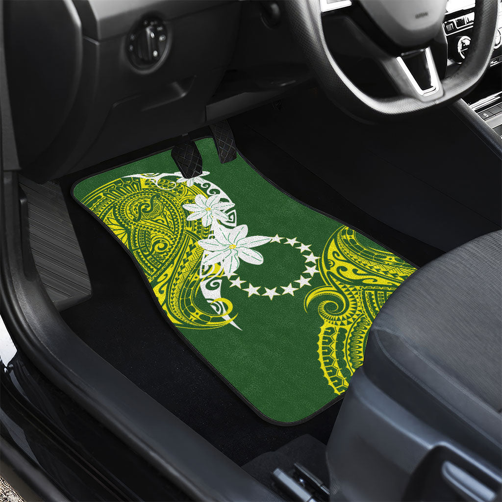Cook Islands Maori Language Week Car Mats Tiare Maori Kuki Airani Green Pattern LT22 - Polynesian Pride