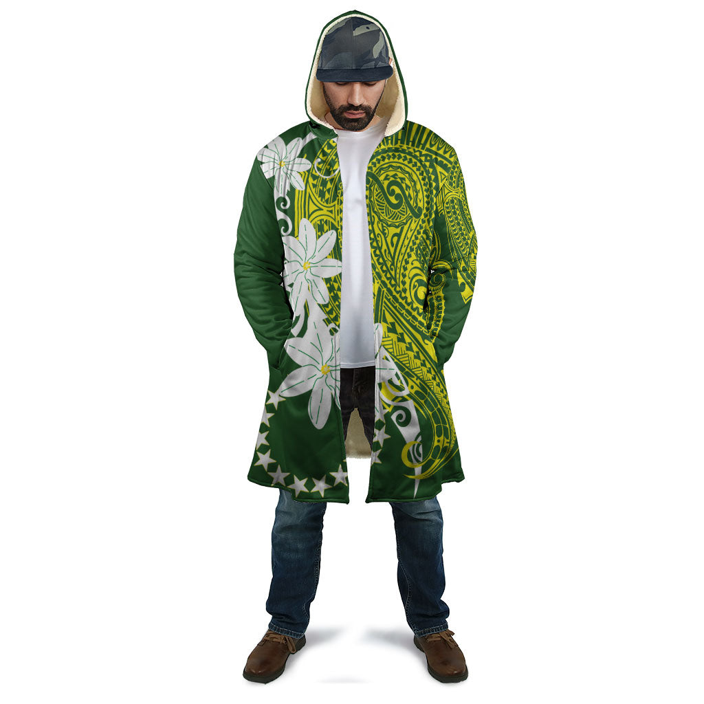 Cook Islands Maori Language Week Cloak Tiare Maori Kuki Airani Green Pattern LT22 - Polynesian Pride
