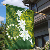 Cook Islands Maori Language Week Garden Flag Tiare Maori Kuki Airani Green Pattern LT22 - Polynesian Pride