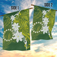 Cook Islands Maori Language Week Garden Flag Tiare Maori Kuki Airani Green Pattern LT22 - Polynesian Pride