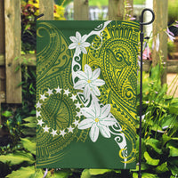 Cook Islands Maori Language Week Garden Flag Tiare Maori Kuki Airani Green Pattern LT22 Garden Flag Green - Polynesian Pride