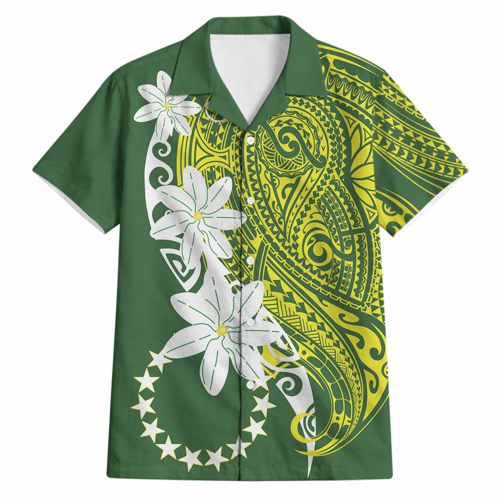 Cook Islands Maori Language Week Hawaiian Shirt Tiare Maori Kuki Airani Green Pattern LT22 Green - Polynesian Pride