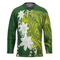 Cook Islands Maori Language Week Hockey Jersey Tiare Maori Kuki Airani Green Pattern LT22 Unisex Green - Polynesian Pride