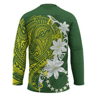 Cook Islands Maori Language Week Hockey Jersey Tiare Maori Kuki Airani Green Pattern LT22 - Polynesian Pride