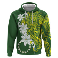 Cook Islands Maori Language Week Hoodie Tiare Maori Kuki Airani Green Pattern LT22 Pullover Hoodie Green - Polynesian Pride