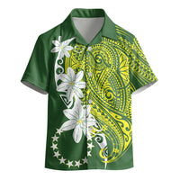 Cook Islands Maori Language Week Kid Hawaiian Shirt Tiare Maori Kuki Airani Green Pattern LT22 - Polynesian Pride