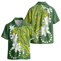 Cook Islands Maori Language Week Kid Hawaiian Shirt Tiare Maori Kuki Airani Green Pattern LT22 - Polynesian Pride