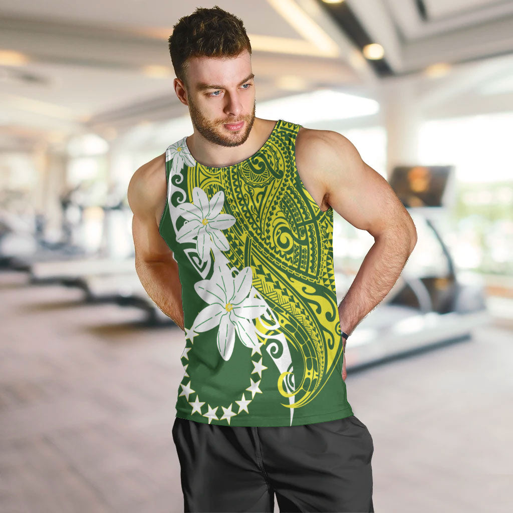 Cook Islands Maori Language Week Men Tank Top Tiare Maori Kuki Airani Green Pattern LT22 Green - Polynesian Pride