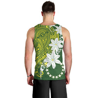 Cook Islands Maori Language Week Men Tank Top Tiare Maori Kuki Airani Green Pattern LT22 - Polynesian Pride
