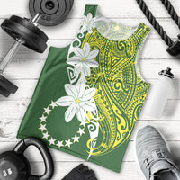 Cook Islands Maori Language Week Men Tank Top Tiare Maori Kuki Airani Green Pattern LT22 - Polynesian Pride