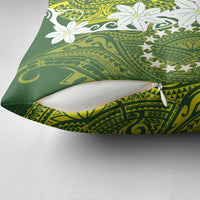 Cook Islands Maori Language Week Pillow Cover Tiare Maori Kuki Airani Green Pattern LT22 - Polynesian Pride