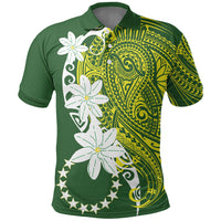 Cook Islands Maori Language Week Polo Shirt Tiare Maori Kuki Airani Green Pattern LT22 Green - Polynesian Pride