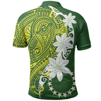 Cook Islands Maori Language Week Polo Shirt Tiare Maori Kuki Airani Green Pattern LT22 - Polynesian Pride