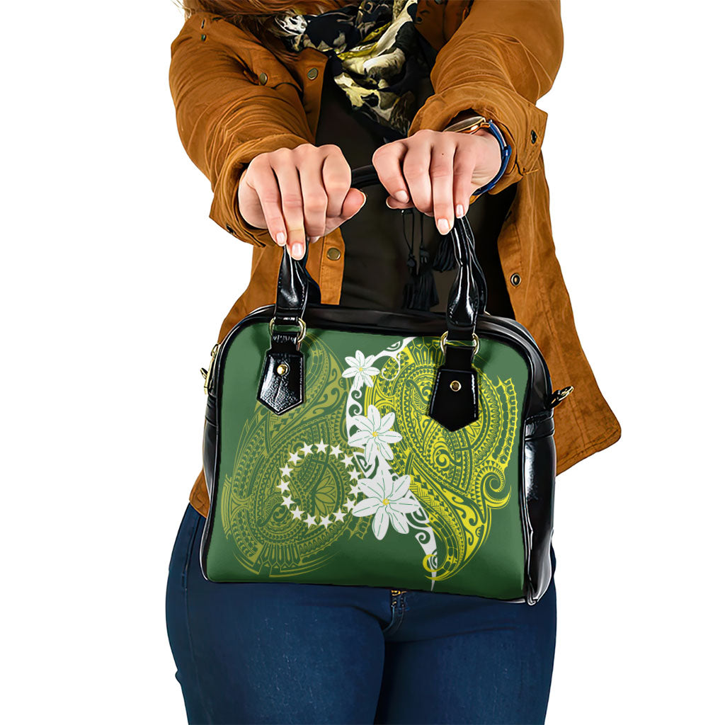 Cook Islands Maori Language Week Shoulder Handbag Tiare Maori Kuki Airani Green Pattern LT22 One Size Green - Polynesian Pride