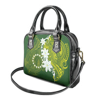 Cook Islands Maori Language Week Shoulder Handbag Tiare Maori Kuki Airani Green Pattern LT22 - Polynesian Pride