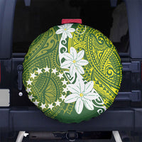 Cook Islands Maori Language Week Spare Tire Cover Tiare Maori Kuki Airani Green Pattern LT22 No hole Green - Polynesian Pride