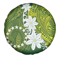 Cook Islands Maori Language Week Spare Tire Cover Tiare Maori Kuki Airani Green Pattern LT22 - Polynesian Pride
