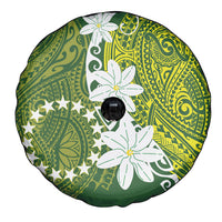 Cook Islands Maori Language Week Spare Tire Cover Tiare Maori Kuki Airani Green Pattern LT22 - Polynesian Pride