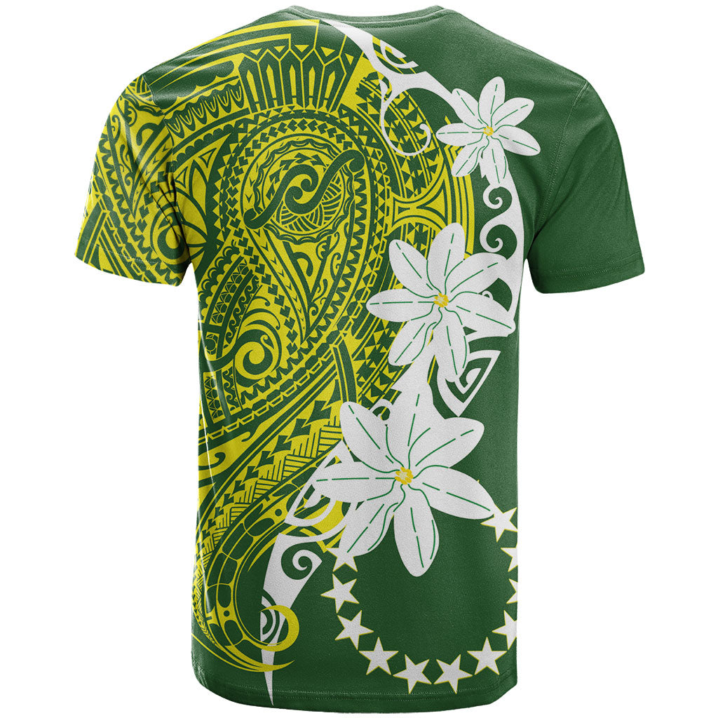 Cook Islands Maori Language Week T Shirt Tiare Maori Kuki Airani Green Pattern LT22 - Polynesian Pride