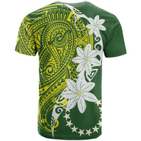 Cook Islands Maori Language Week T Shirt Tiare Maori Kuki Airani Green Pattern LT22 - Polynesian Pride