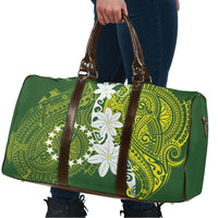 Cook Islands Maori Language Week Travel Bag Tiare Maori Kuki Airani Green Pattern LT22 - Polynesian Pride