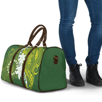 Cook Islands Maori Language Week Travel Bag Tiare Maori Kuki Airani Green Pattern LT22 - Polynesian Pride