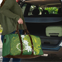 Cook Islands Maori Language Week Travel Bag Tiare Maori Kuki Airani Green Pattern LT22 - Polynesian Pride