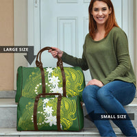 Cook Islands Maori Language Week Travel Bag Tiare Maori Kuki Airani Green Pattern LT22 - Polynesian Pride