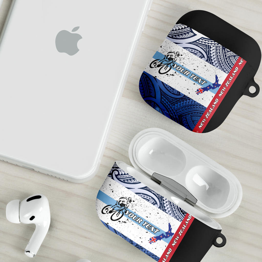 Personalised Cycling New Zealand AirPods Case Aotearoa Map Fern Maori Pattern LT22 - Polynesian Pride