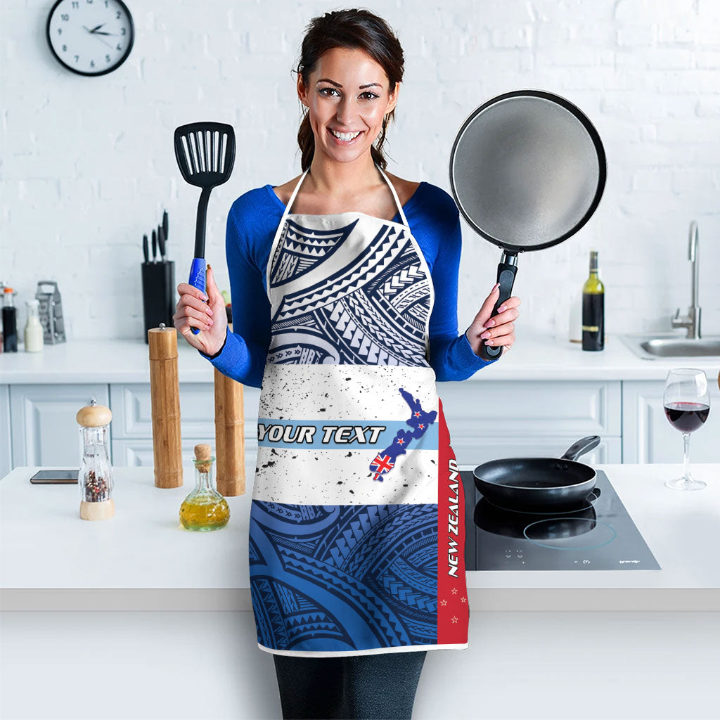 Personalised Cycling New Zealand Apron Aotearoa Map Fern Maori Pattern