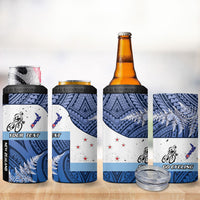Personalised Cycling New Zealand 4 in 1 Can Cooler Tumbler Aotearoa Map Fern Maori Pattern LT22 - Polynesian Pride