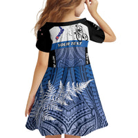 Personalised Cycling New Zealand Family Matching Off The Shoulder Long Sleeve Dress and Hawaiian Shirt Aotearoa Map Fern Maori Pattern LT22 - Polynesian Pride