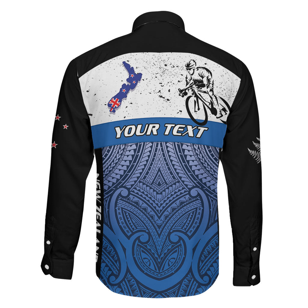 Personalised Cycling New Zealand Family Matching Off Shoulder Maxi Dress and Hawaiian Shirt Aotearoa Map Fern Maori Pattern LT22 - Polynesian Pride