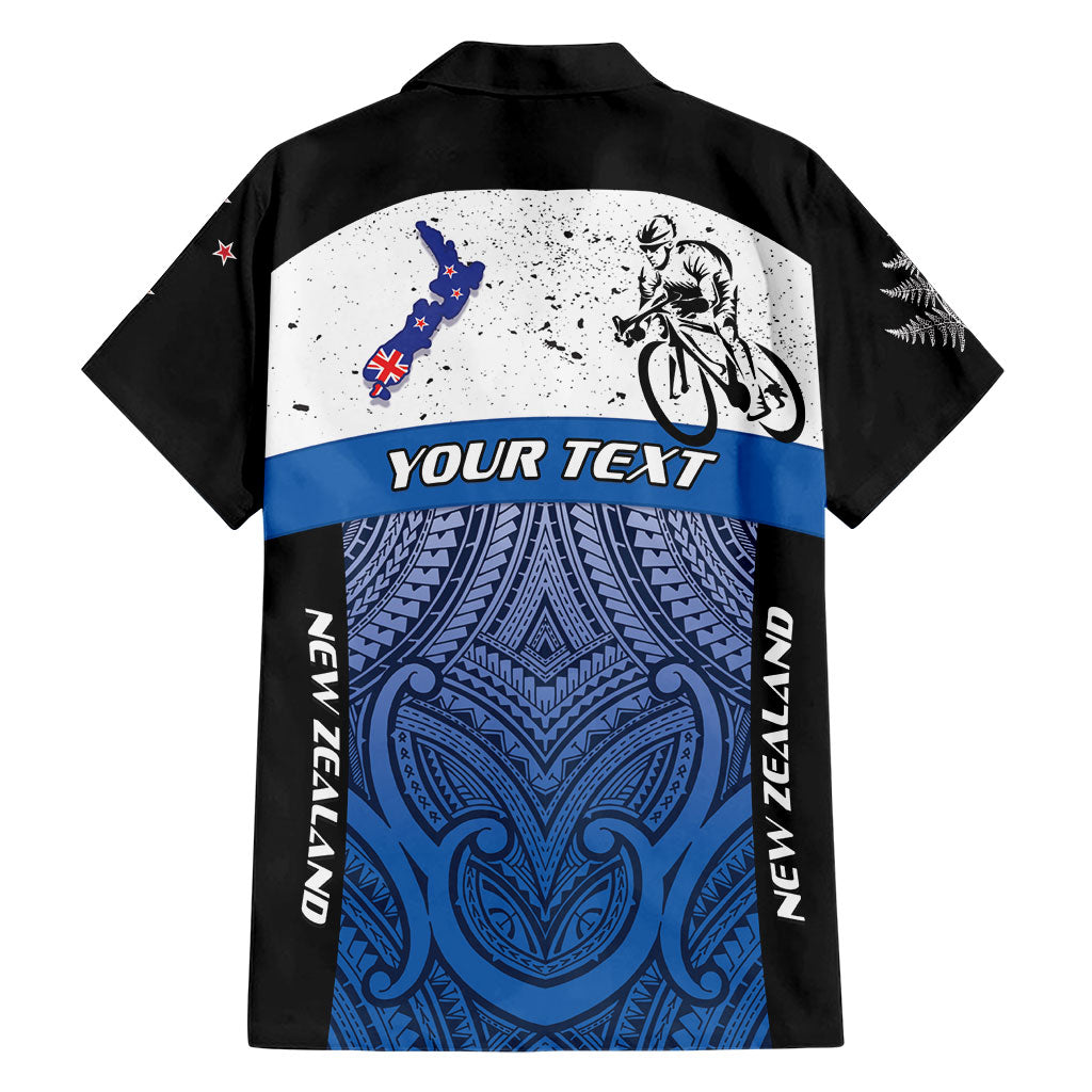 Personalised Cycling New Zealand Family Matching Puletasi and Hawaiian Shirt Aotearoa Map Fern Maori Pattern LT22 - Polynesian Pride