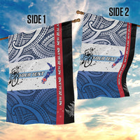 Personalised Cycling New Zealand Garden Flag Aotearoa Map Fern Maori Pattern LT22 - Polynesian Pride