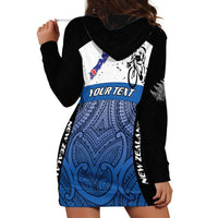 Personalised Cycling New Zealand Hoodie Dress Aotearoa Map Fern Maori Pattern LT22 - Polynesian Pride