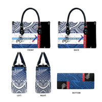 Personalised Cycling New Zealand Leather Bag Aotearoa Map Fern Maori Pattern