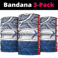 Personalised Cycling New Zealand Neck Gaiter Aotearoa Map Fern Maori Pattern