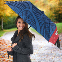 Personalised Cycling New Zealand Umbrella Aotearoa Map Fern Maori Pattern LT22 - Polynesian Pride